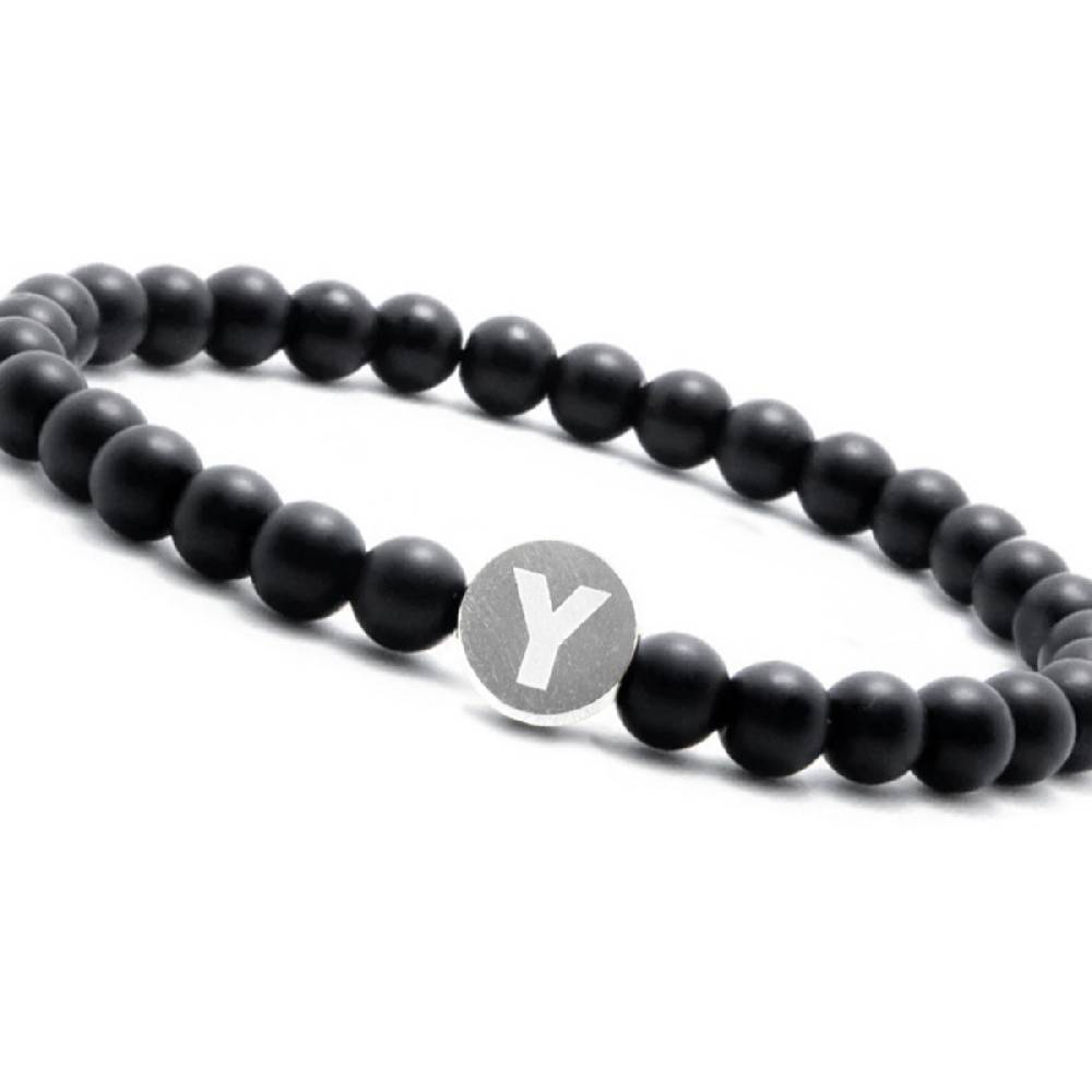 Sadingo Partnerarmband-Set aus schwarzen Natursteinperlen Blitzverkäufe
