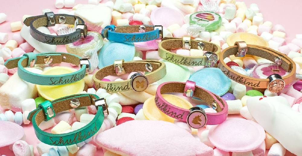 Sadingo Lederarmband Schulkind - 1 Armband - Geschenk Auslauf