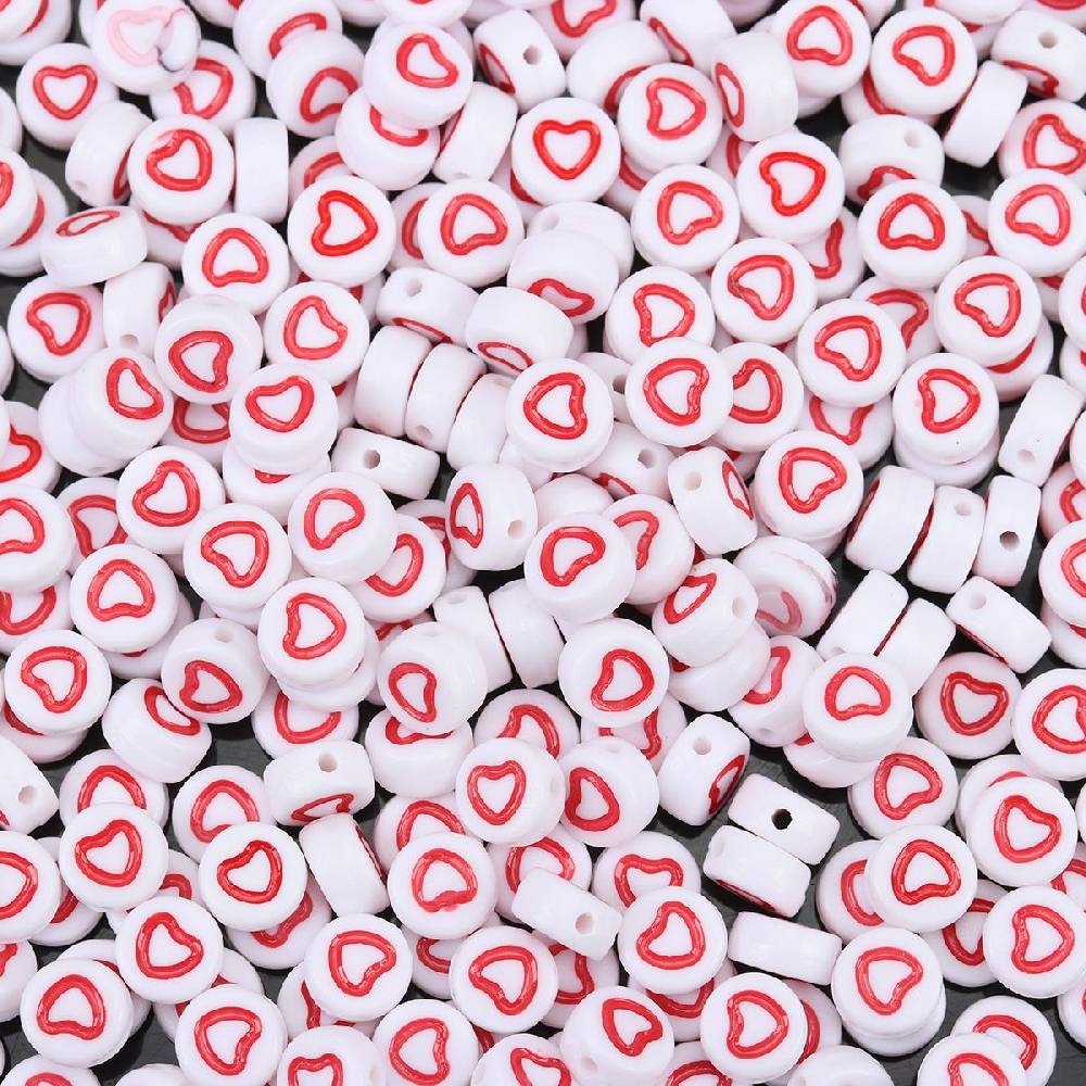 Sadingo Acrylperlen Herz | 500 Stück, 7mm Günstiger Verkauf