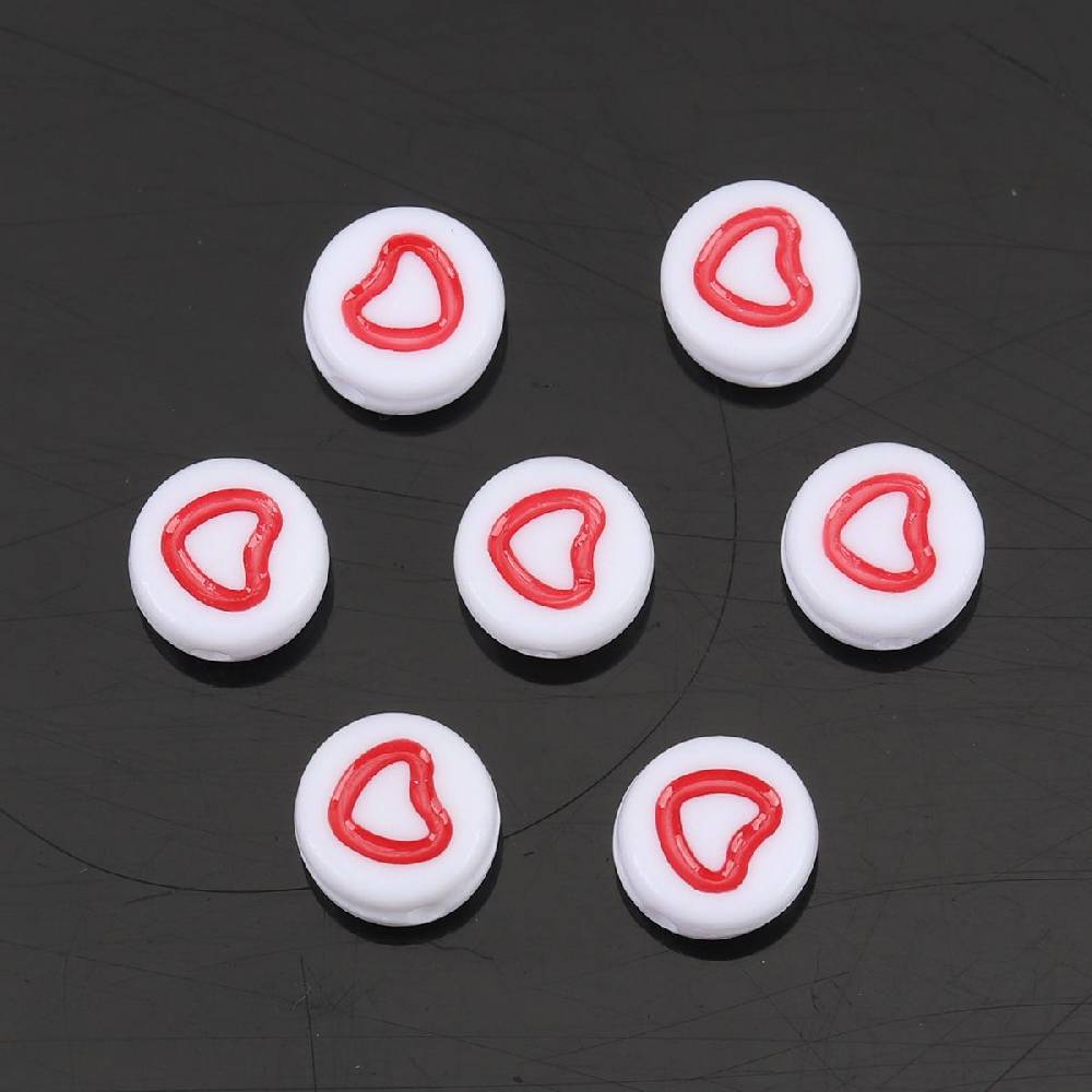 Sadingo Acrylperlen Herz | 500 Stück, 7mm Günstiger Verkauf