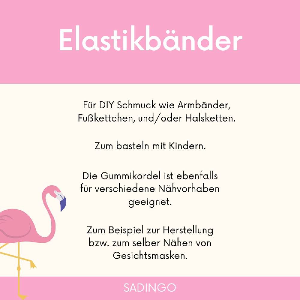 Sadingo Elastikband schwarz oder weiß | 20 Meter, 0,8mm Outlet