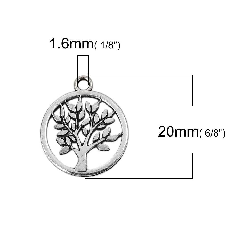 Sadingo Schmuckanhänger Lebensbaum - 10 Stück - 20 x 17 mm Fabrikverkauf