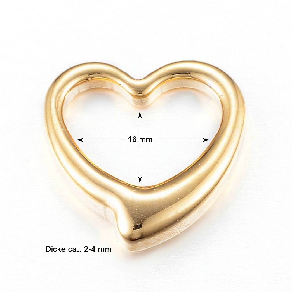 Sadingo Schmuckverbinder Herz | 2 Stück - 16x16 mm Meist gekauft