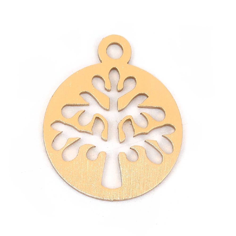 Sadingo 1 Metallanhänger Lebensbaum - 26 x 22 mm - Gold Outlet