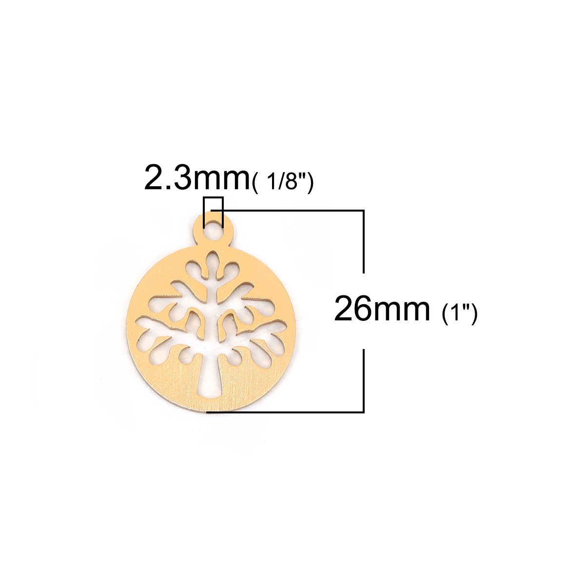 Sadingo 1 Metallanhänger Lebensbaum - 26 x 22 mm - Gold Outlet
