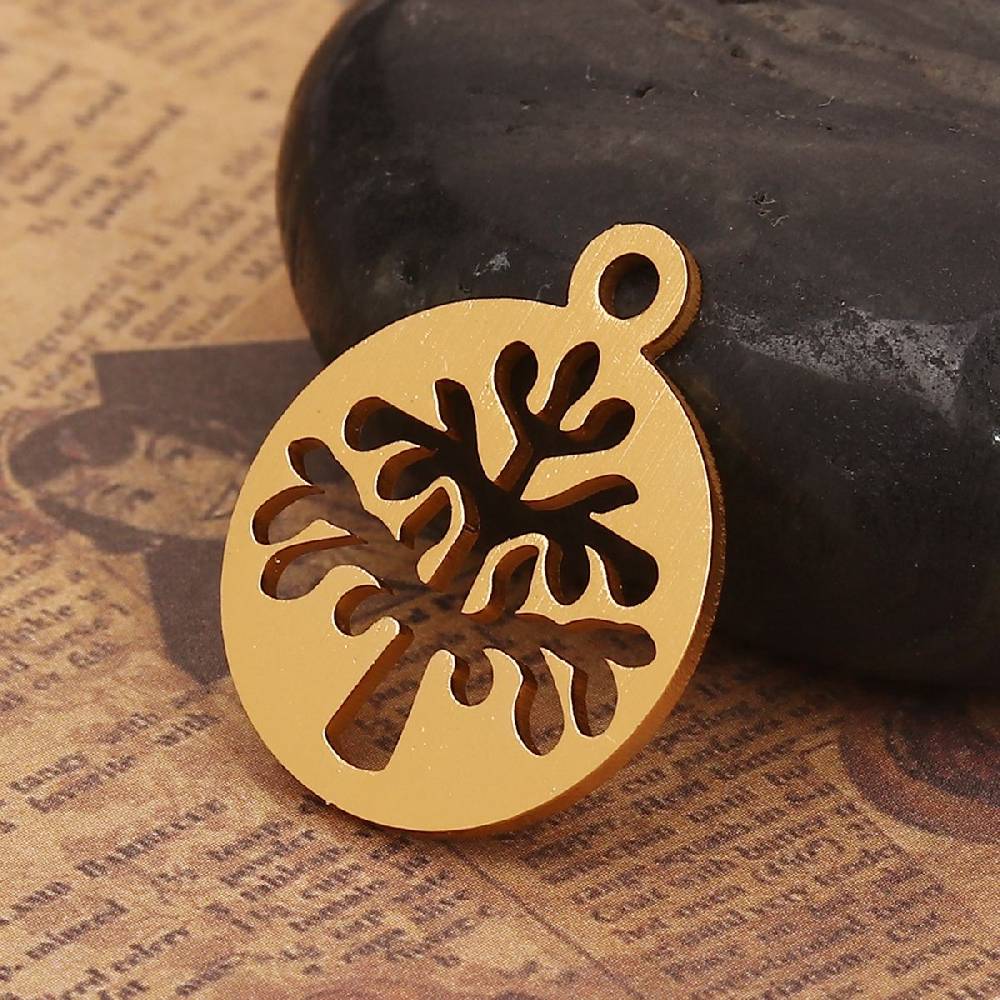 Sadingo 1 Metallanhänger Lebensbaum - 26 x 22 mm - Gold Outlet