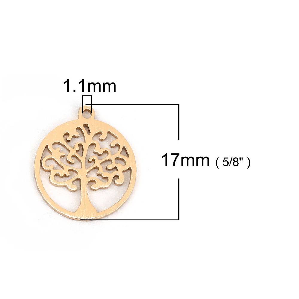 Sadingo 1 Metallanhänger Lebensbaum - 17 x 15 mm - Gold Angebote