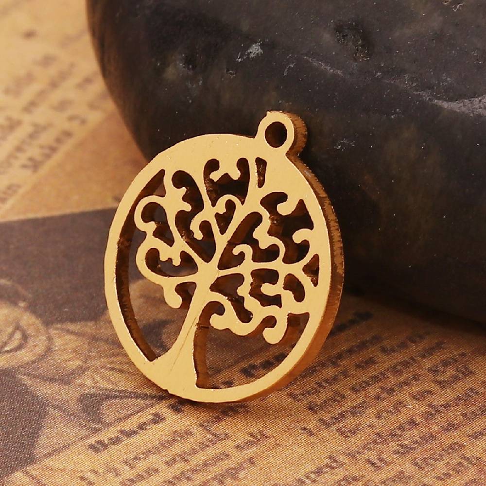 Sadingo 1 Metallanhänger Lebensbaum - 17 x 15 mm - Gold Angebote