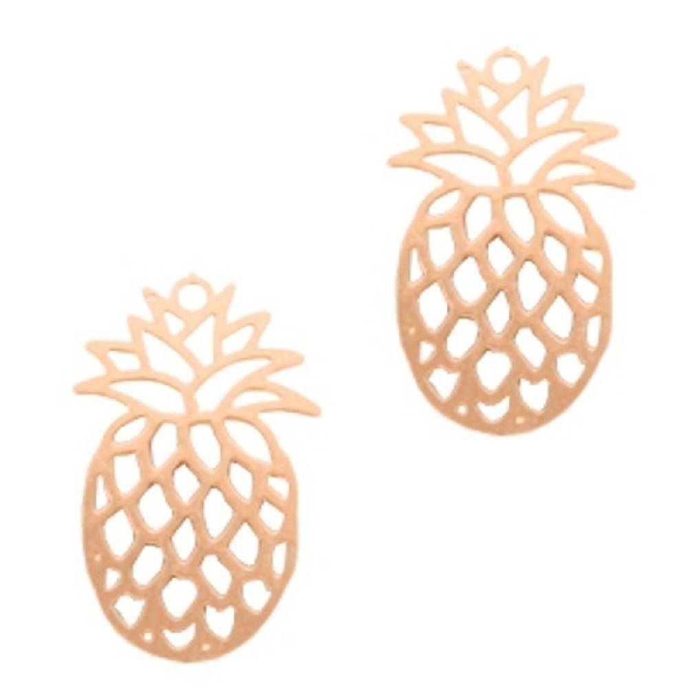 Sadingo Schmuckanhänger Ananas 19 x 12 mm, 2 Stück Schlussverkauf