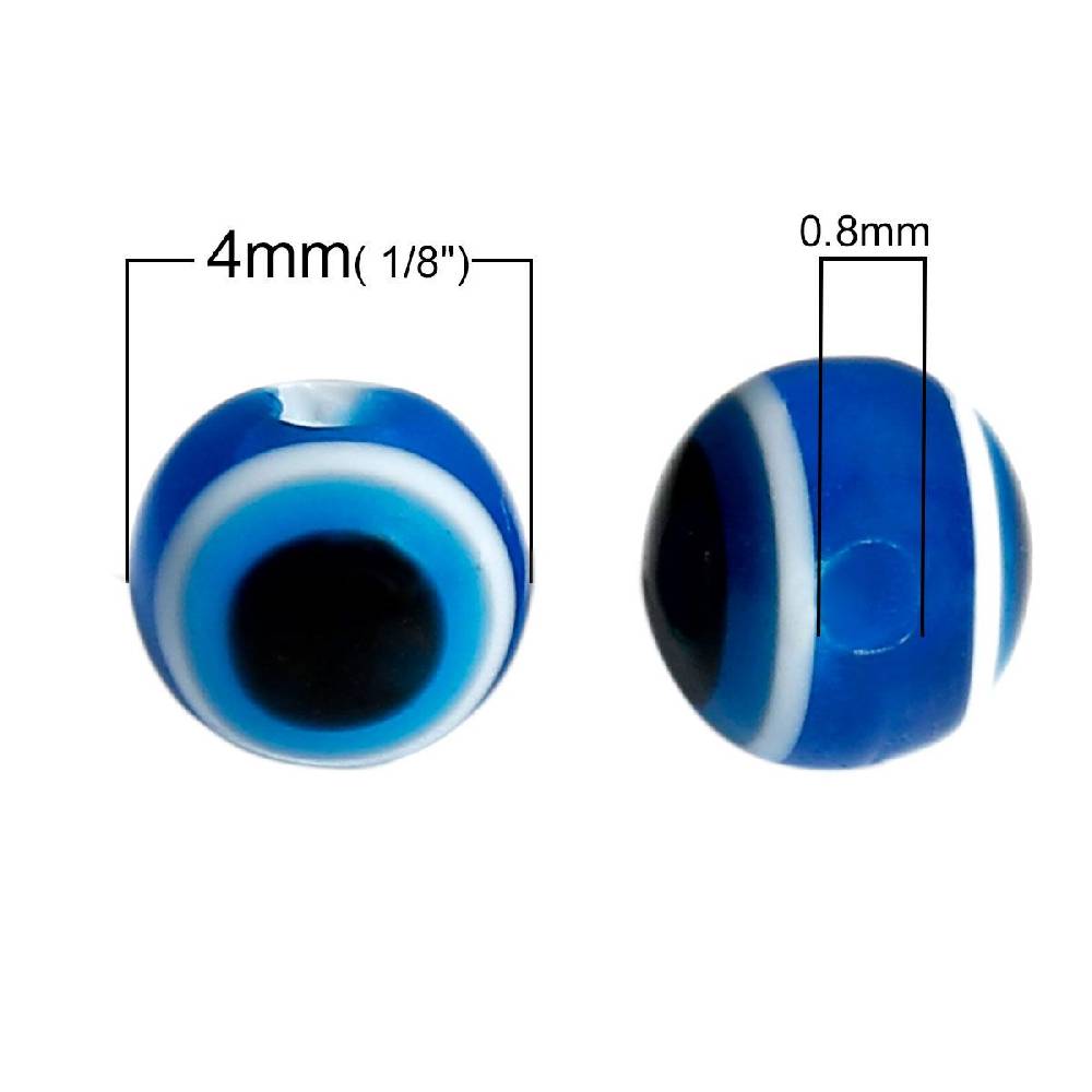 Sadingo Acrylperlen Böser Blick | 100 Stück, 4 - 10mm Auslauf