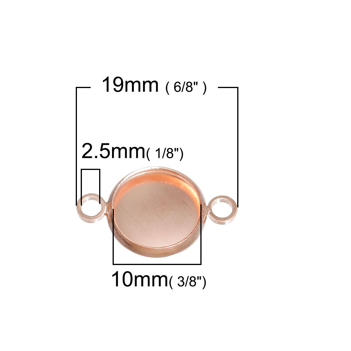 Sadingo Schmuckverbinder Fassung für 10 mm Cabochons | 10 Stkück, 19x12 mm Verkauf