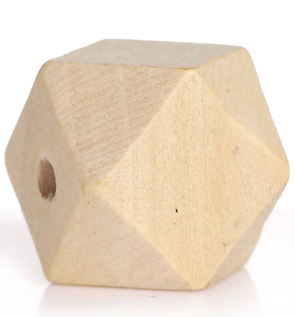 Sadingo Holzperlen eckig natur, Geometrische Bastelperlen, 20 Stück im Angebot