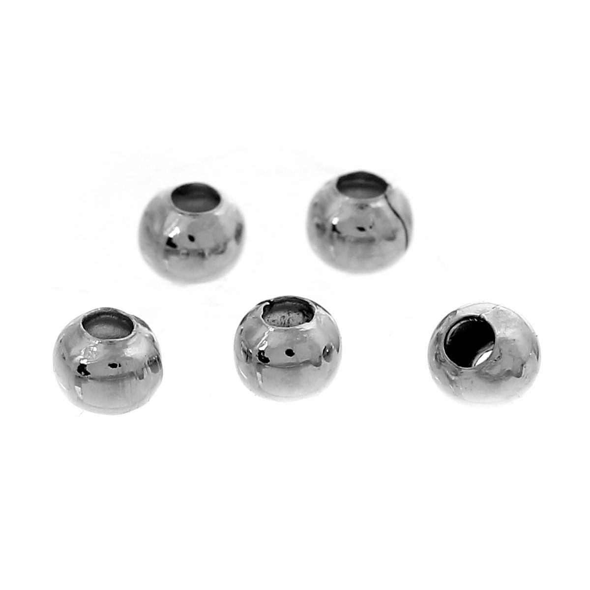 Sadingo Metallperlen - 100 Stk. - Ø 3 mm - Silberfarben