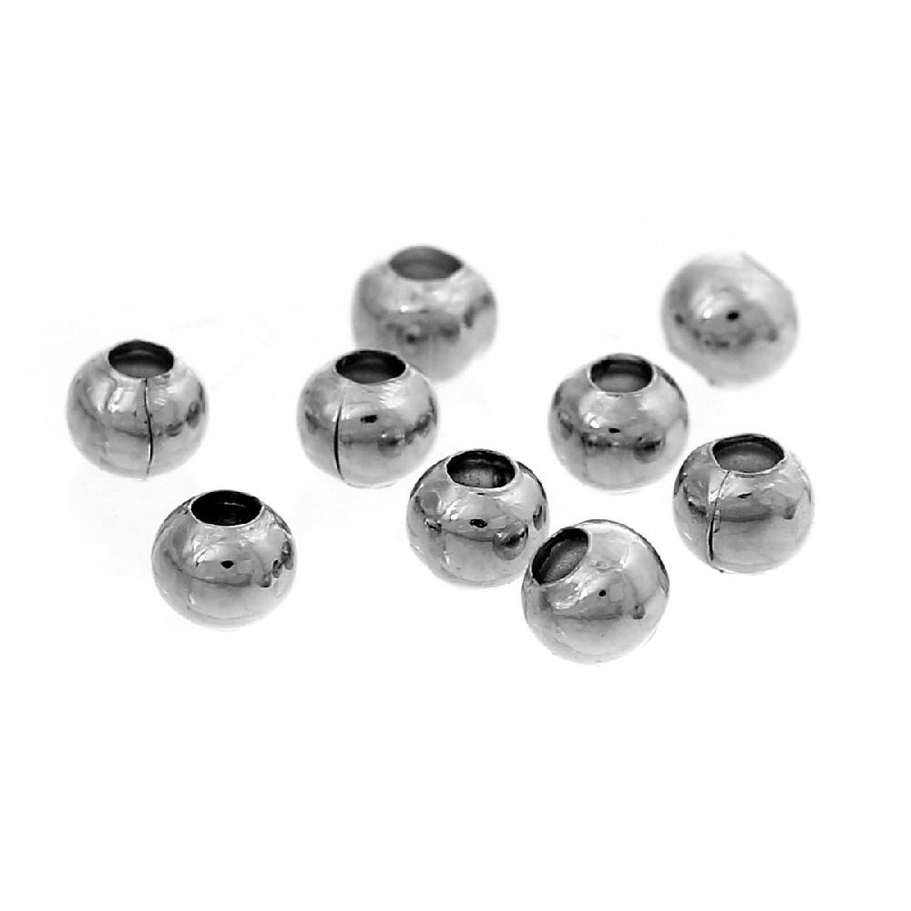 Sadingo Metallperlen - 100 Stk. - Ø 3 mm - Silberfarben Günstiger Verkauf