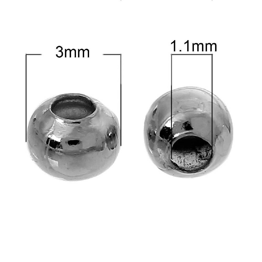 Sadingo Metallperlen - 100 Stk. - Ø 3 mm - Silberfarben Günstiger Verkauf