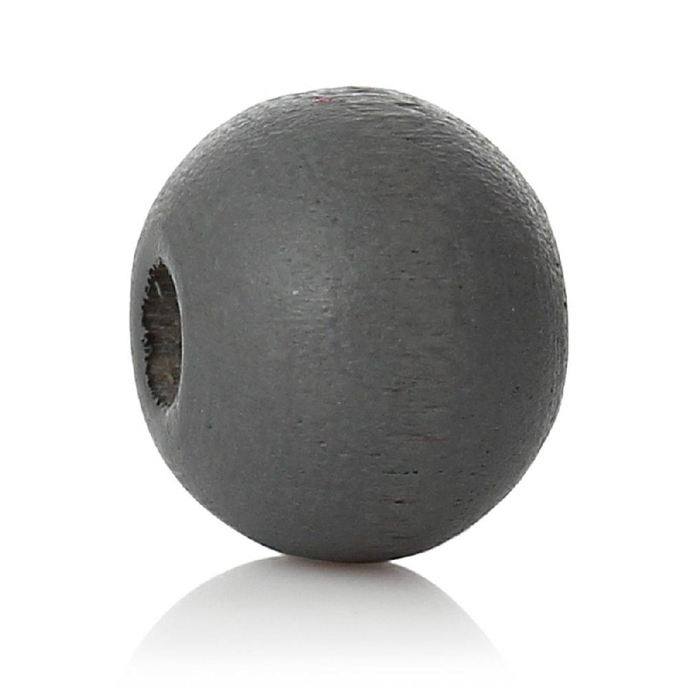 Sadingo Holzperlen Dunkelgrau - 50 Stück - 6 mm Fabrikverkauf
