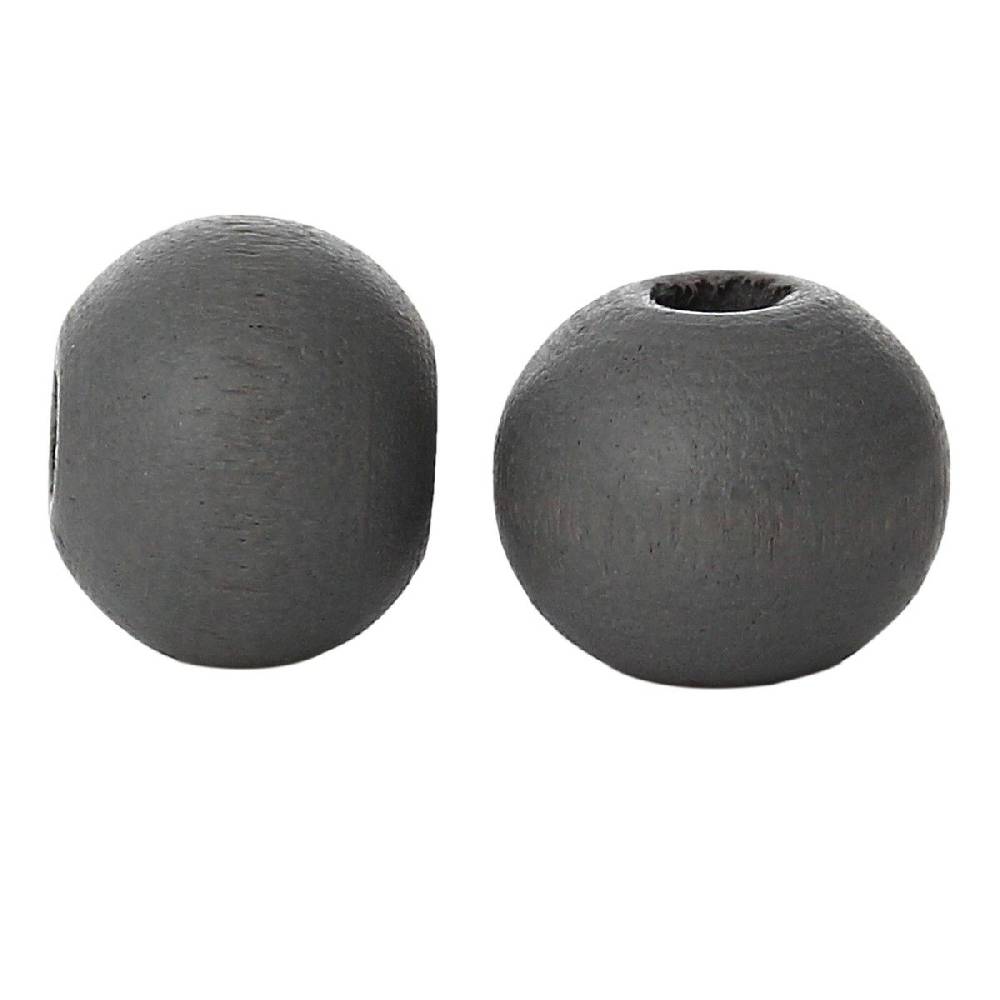 Sadingo Holzperlen Dunkelgrau - 50 Stück - 6 mm Fabrikverkauf