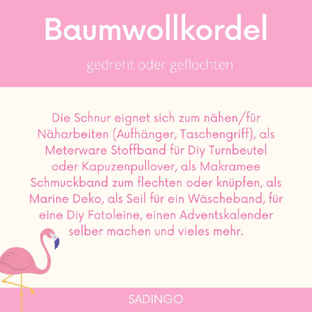 Sadingo Baumwollkordel 8mm gedreht - 10 Meter 8mm - Off White JETZT KAUFEN