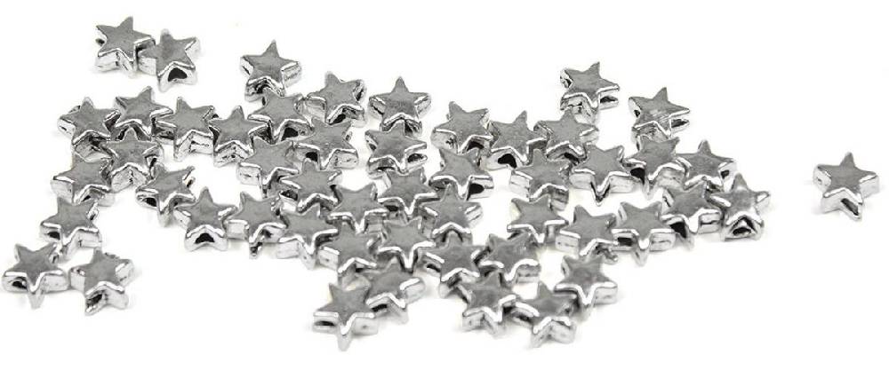 Sadingo Metallperlen Sterne | 50 Stk. - 6x6 mm