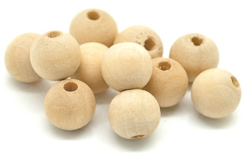 Sadingo Holzperlen natur, 100 Stück, 1 cm Fabrikverkauf