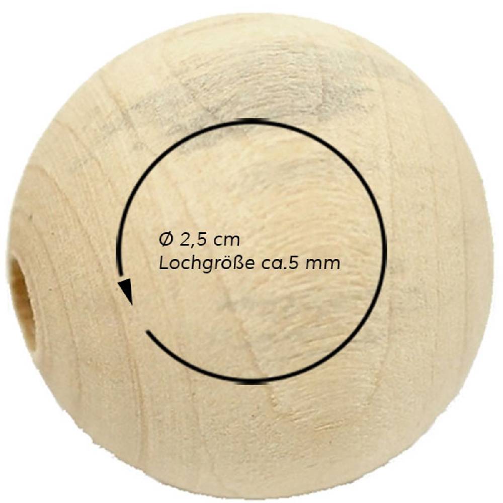 Sadingo Holzperlen natur, 30 Stk. - Ø 2,5 cm Meist gekauft