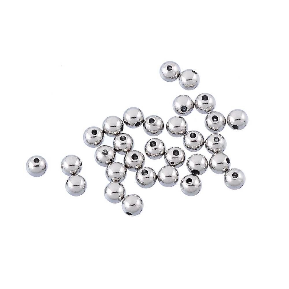 Sadingo Metallperlen in Silber | 4 mm, 50 Stück Blitzverkäufe