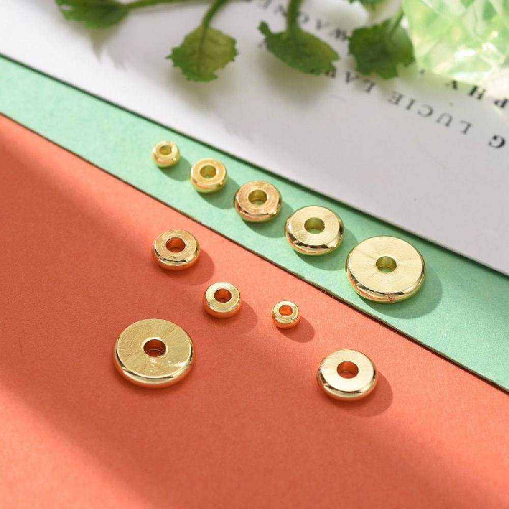 Sadingo Metallperlen Set | 1 Box, 75 Perlen, Gold, vers. Durchmesser Auslauf