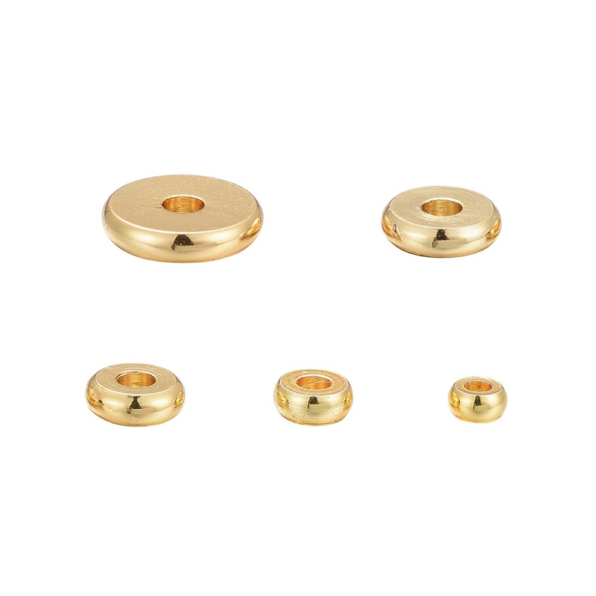 Sadingo Metallperlen Set | 1 Box, 75 Perlen, Gold, vers. Durchmesser Auslauf