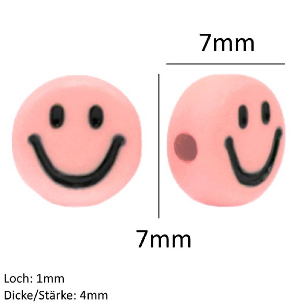 Sadingo Acrylperlen Smiley | 90 Stück, 7mm Günstiger Verkauf