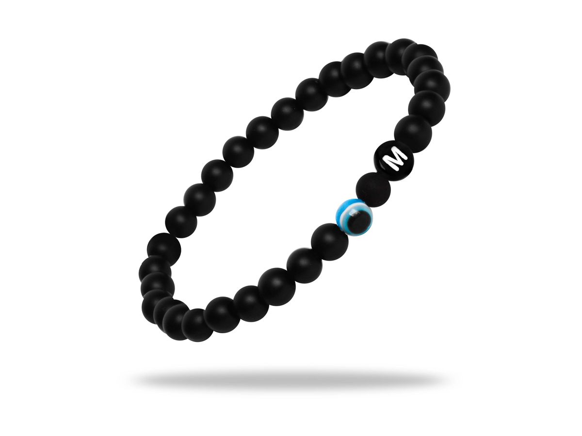 Sadingo Partnerarmband Set "MEADOW" aus schwarzen Achatperlen Cyber Monday