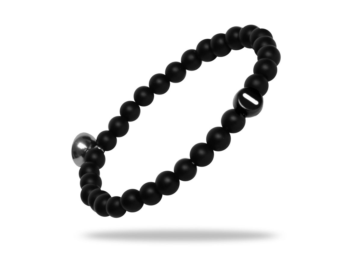 Sadingo Partnerarmband Set "ROCK" aus schwarzen Natursteinperlen Osterangebot