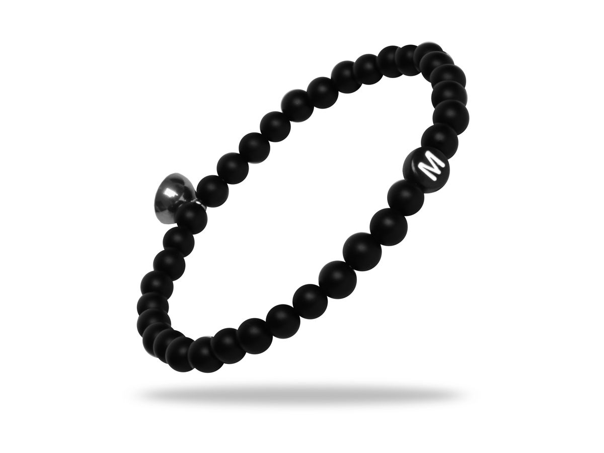 Sadingo Partnerarmband Set "ROCK" aus schwarzen Natursteinperlen Osterangebot