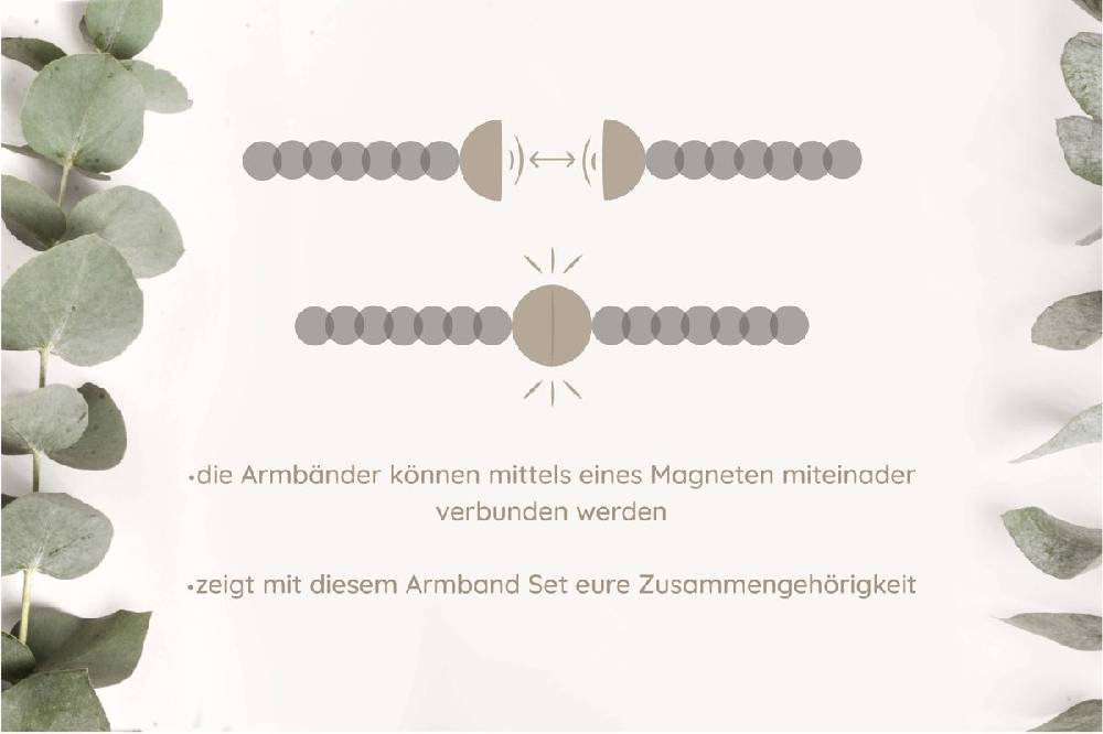Sadingo Partnerarmband Set "ROCK" aus schwarzen Natursteinperlen Osterangebot