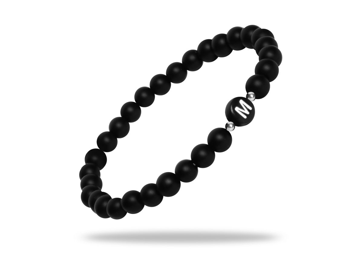 Sadingo Partnerarmband Set "STAR" aus schwarzen Natursteinperlen Muttertagsangebot