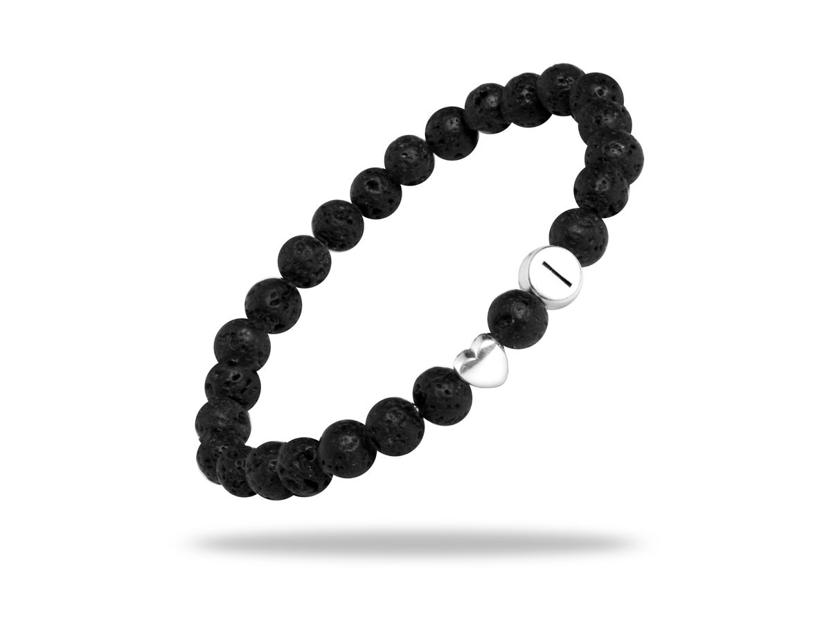 Sadingo Partnerarmband Set "VOLCANO" aus schwarzen Lavagesteinperlen Valentinstagsangebot