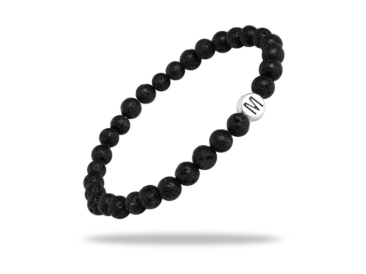 Sadingo Partnerarmband Set "VOLCANO" aus schwarzen Lavagesteinperlen Valentinstagsangebot