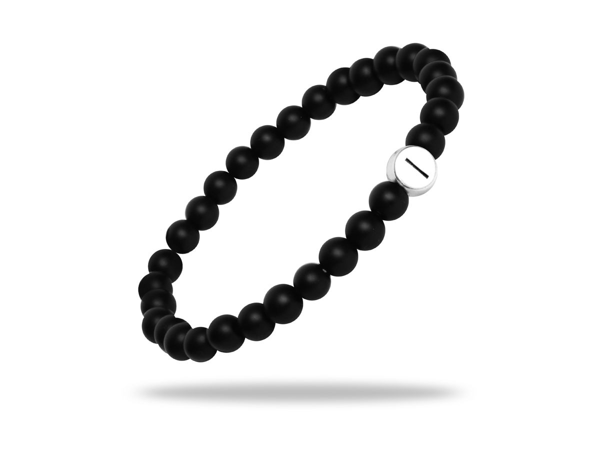 Sadingo Partnerarmband Set "MOON" aus schwarzen Natursteinperlen Jubiläumsangebot