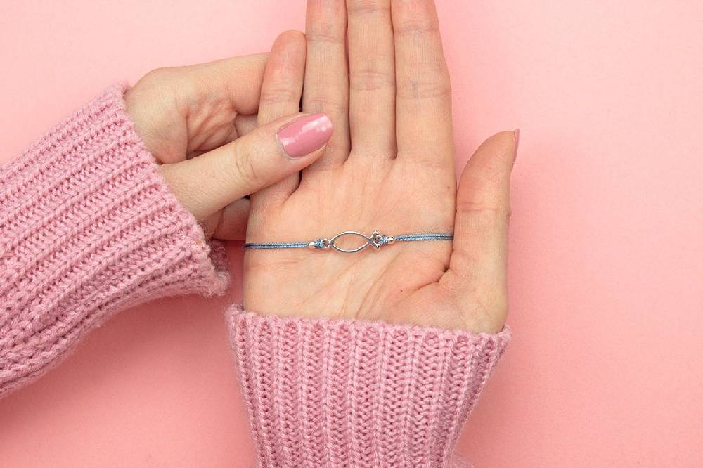 Sadingo Armband grau für Mädchen (größenverstellbar) Ichthys Fisch Blitzangebot