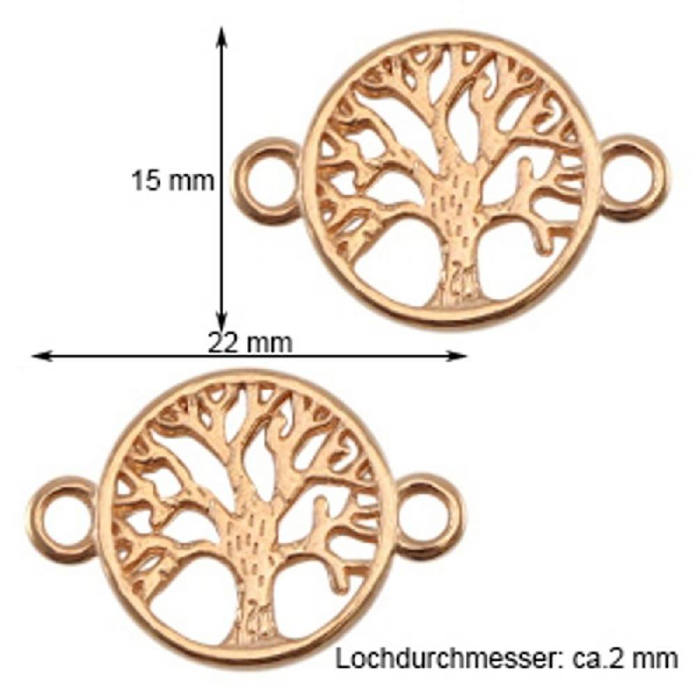 Sadingo Schmuckverbinder Lebensbaum | 3 Stk. - 22x15 mm Bestseller