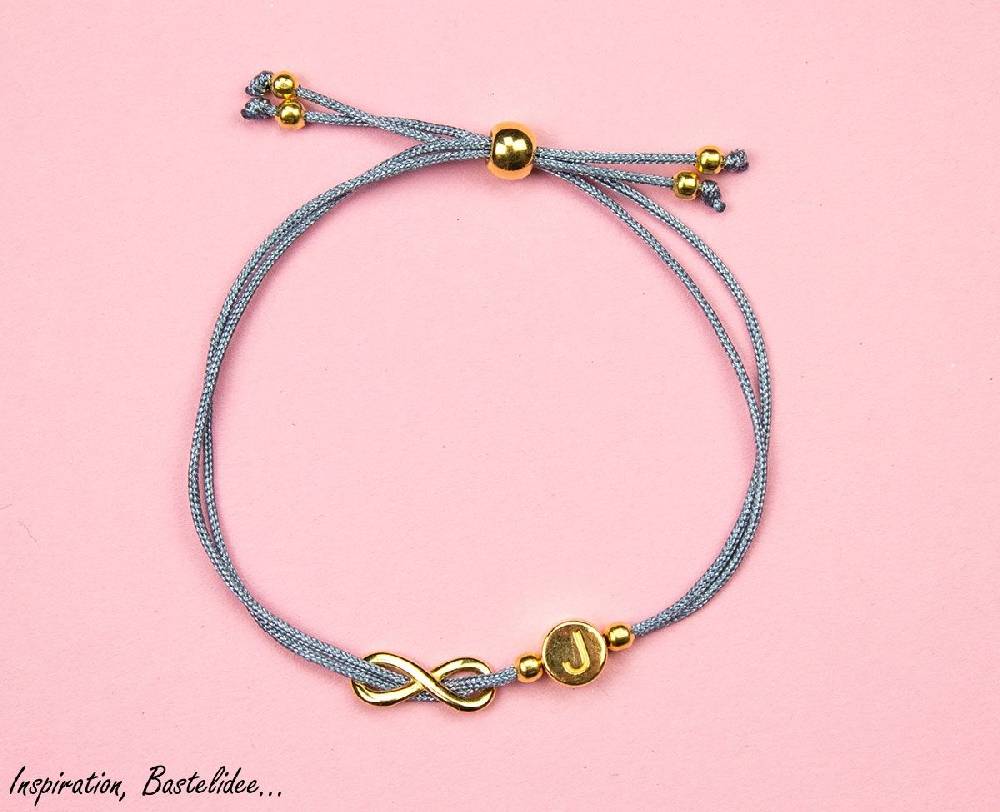 Sadingo Buchstabenperlen gold, DQ Metall, 7mm, Perlen Armband Super Sparpreis