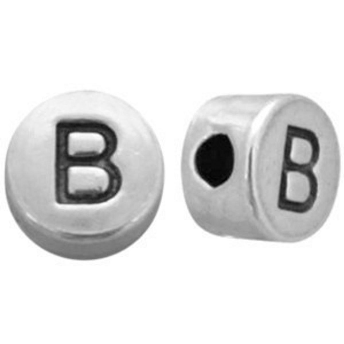 Sadingo Buchstabenperlen silber, DQ Metall, 7 mm rund Kostenlose Rückgabe