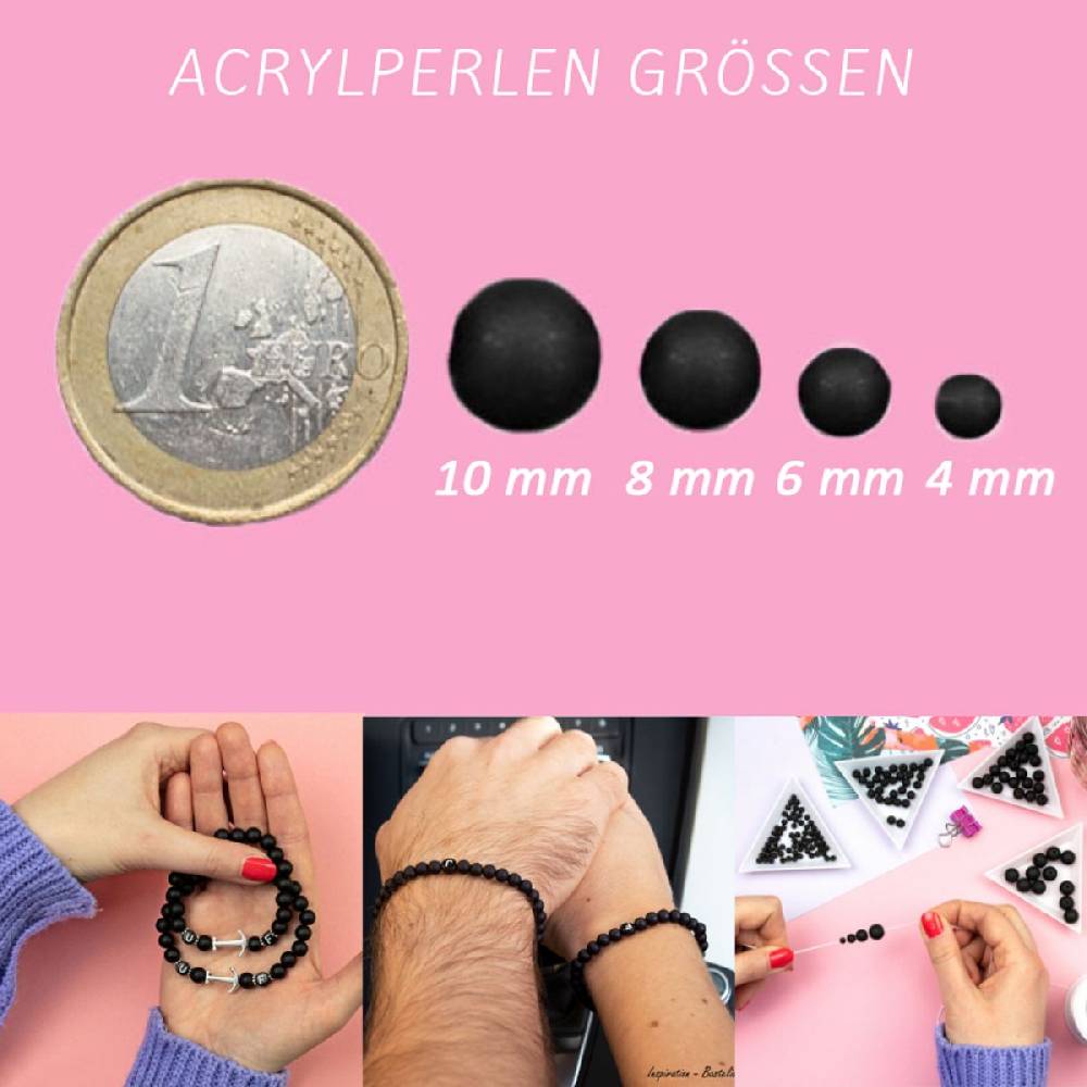 Sadingo Acrylperlen matt Schwarz 4,6,8,10 mm JETZT KAUFEN