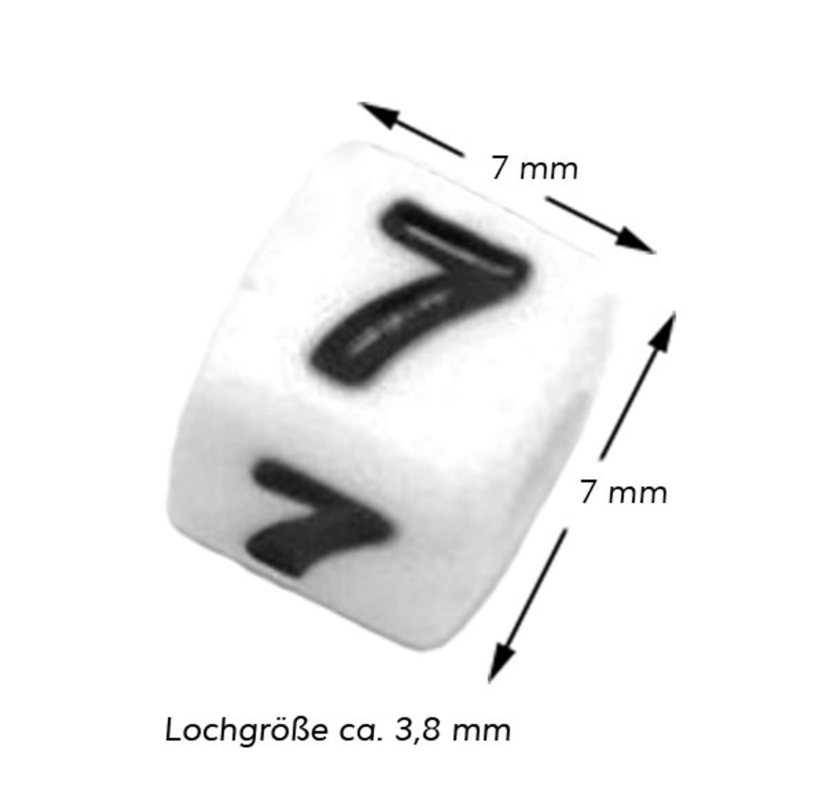 Sadingo Zahlenperlen, 7x7 mm 300 Stück, weiß schwarz Letzte 2 Tage