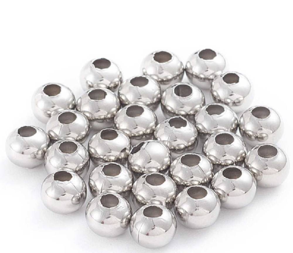 Sadingo Metallperlen | Edelstahl-Perlen in silber Discount Store für neue Produkte