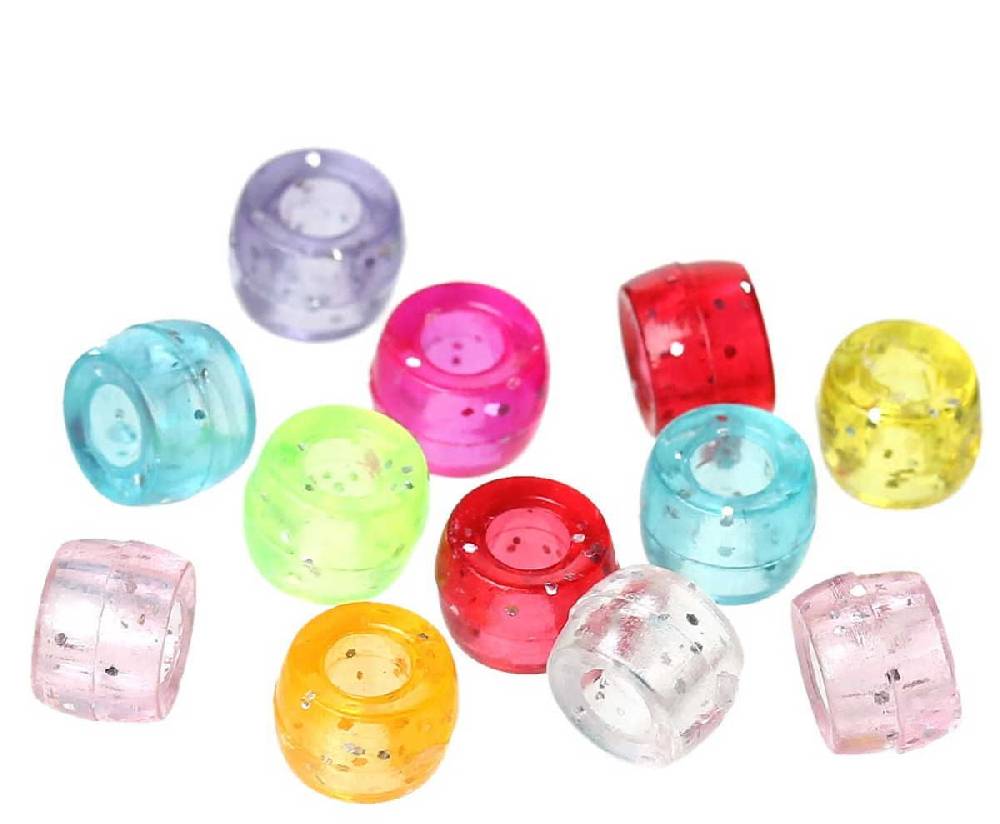Sadingo Acrylperlen mit Glitzer | 1000 Stück, 6mm Riesige Rabatte