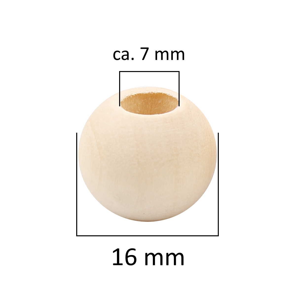 Sadingo Holzperlen Natur mit Loch, 10mm bis 20mm Clearance-Verkauf