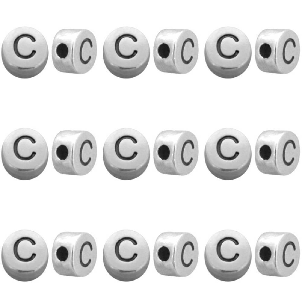 Sadingo Buchstabenperlen Set Metall silber, Bastelbedarf Black Friday Preise