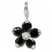 Silberdream SilberDream 925 Charm Blume schwarz Armband Ketten Anhänger FC4115