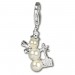 Silberdream SilberDream 925 Charm Schneemann Perle Armband Anhänger FC246W