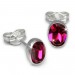 Silberdream SilberDream Ohrringe Zirkonia oval fuchsia 925er Ohrstecker SDO552D